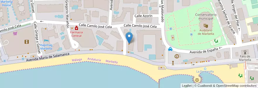 Mapa de ubicacion de TORO Burger Lounge en Espanha, Andaluzia, Málaga, Costa Del Sol Occidental, Marbella.