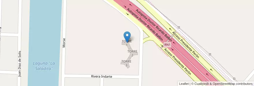 Mapa de ubicacion de TORRE 1 en Arjantin, Buenos Aires, Partido De Avellaneda, Sarandí.