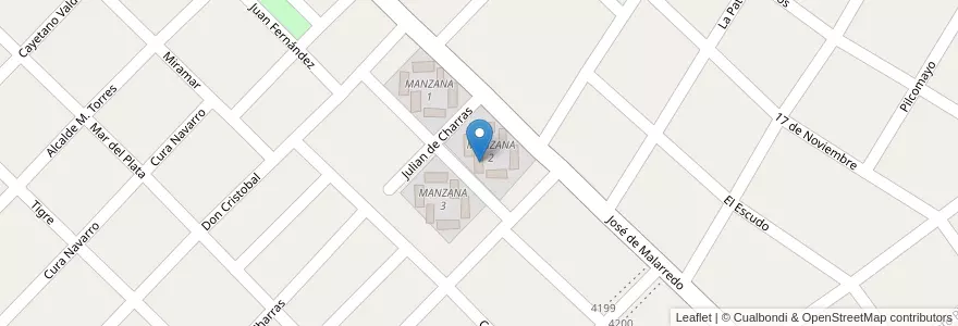Mapa de ubicacion de TORRE 1 - MANZANA 2 en Arjantin, Buenos Aires, Partido De Hurlingham, Villa Tesei.