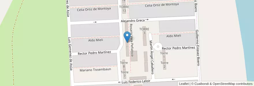 Mapa de ubicacion de Torre 10 en Argentina, Santa Fe, Departamento La Capital, Santa Fe Capital.