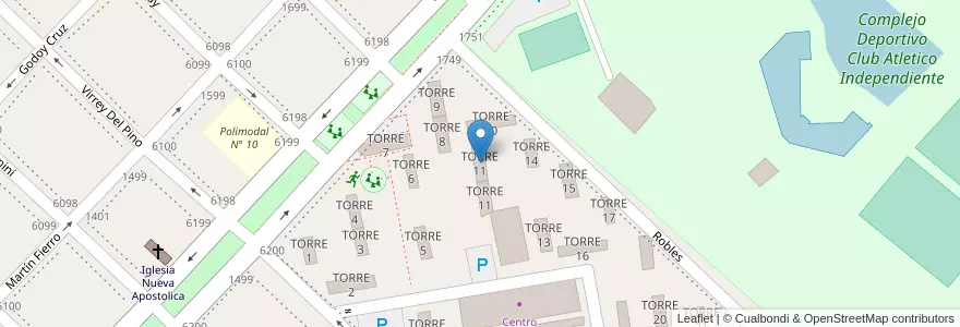 Mapa de ubicacion de TORRE 11 en Аргентина, Буэнос-Айрес, Partido De Avellaneda, Wilde.