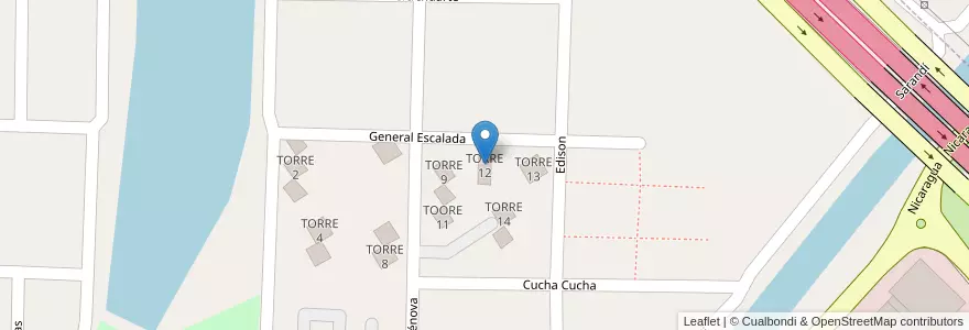 Mapa de ubicacion de TORRE 12 en 阿根廷, 布宜诺斯艾利斯省, Partido De Avellaneda, Sarandí.