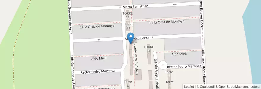 Mapa de ubicacion de Torre 12 en Аргентина, Санта-Фе, Departamento La Capital, Santa Fe Capital.