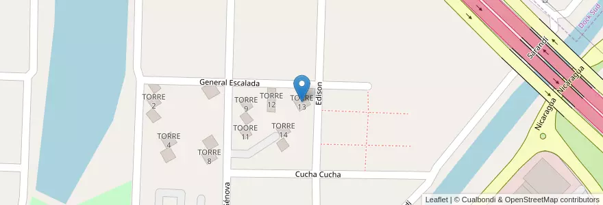 Mapa de ubicacion de TORRE 13 en Arjantin, Buenos Aires, Partido De Avellaneda, Sarandí.