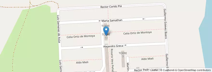 Mapa de ubicacion de TORRE 13 en Argentinien, Santa Fe, Departamento La Capital, Santa Fe Capital.