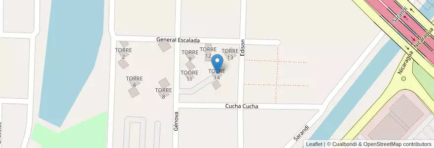 Mapa de ubicacion de TORRE 14 en Arjantin, Buenos Aires, Partido De Avellaneda, Sarandí.