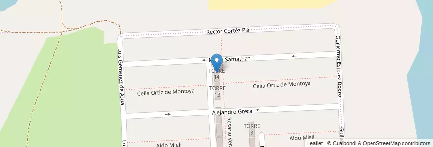 Mapa de ubicacion de TORRE 14 en アルゼンチン, サンタフェ州, Departamento La Capital, Santa Fe Capital.