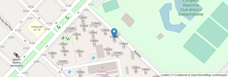 Mapa de ubicacion de TORRE 15 en آرژانتین, استان بوئنوس آیرس, Partido De Avellaneda, Wilde.