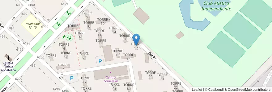 Mapa de ubicacion de TORRE 17 en Argentine, Province De Buenos Aires, Partido De Avellaneda, Wilde.