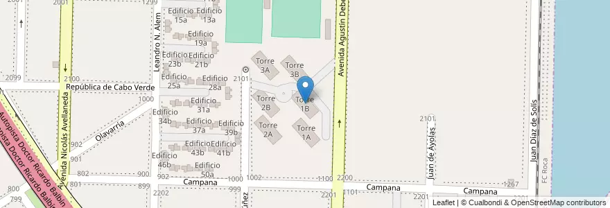 Mapa de ubicacion de Torre 1B en Argentinien, Provinz Buenos Aires, Partido De Avellaneda, Dock Sud.