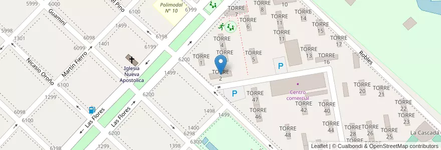 Mapa de ubicacion de TORRE 2 en Arjantin, Buenos Aires, Partido De Avellaneda, Wilde.