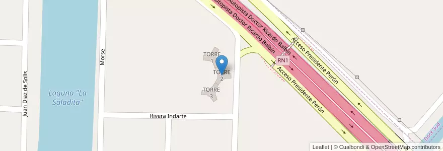 Mapa de ubicacion de TORRE 2 en الأرجنتين, بوينس آيرس, Partido De Avellaneda, Sarandí.