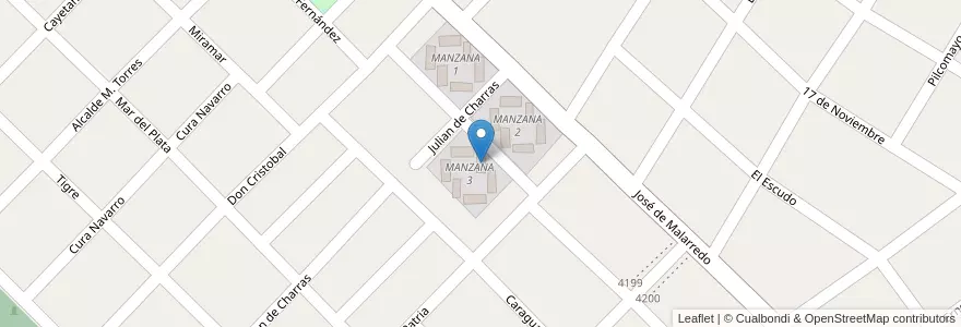 Mapa de ubicacion de TORRE 2 - MANZANA 3 en Argentinië, Buenos Aires, Partido De Hurlingham, Villa Tesei.