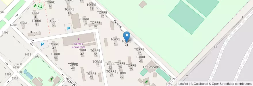 Mapa de ubicacion de TORRE 21 en アルゼンチン, ブエノスアイレス州, Partido De Avellaneda, Wilde.