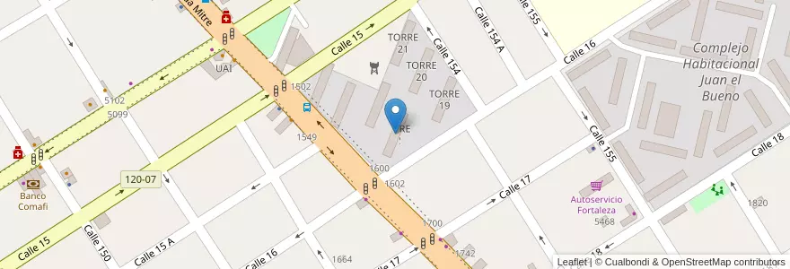 Mapa de ubicacion de TORRE 22 en Arjantin, Buenos Aires, Partido De Berazategui, Berazategui.