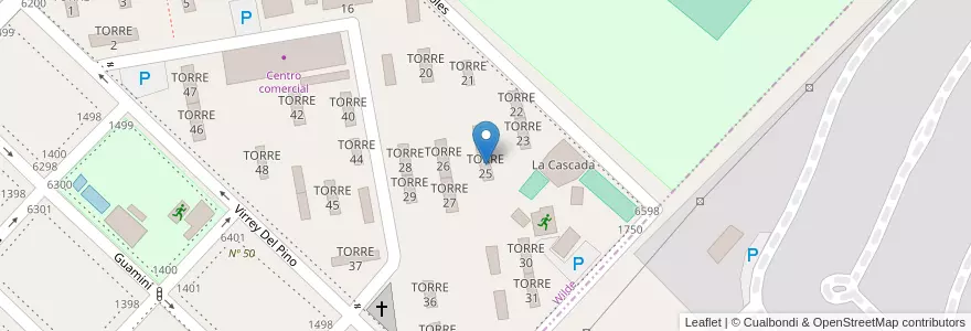 Mapa de ubicacion de TORRE 25 en Arjantin, Buenos Aires, Partido De Avellaneda, Wilde.