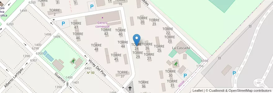 Mapa de ubicacion de TORRE 28 en 아르헨티나, 부에노스아이레스주, Partido De Avellaneda, Wilde.