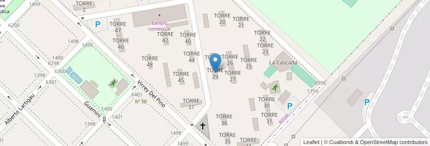 Mapa de ubicacion de TORRE 29 en アルゼンチン, ブエノスアイレス州, Partido De Avellaneda, Wilde.