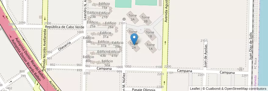 Mapa de ubicacion de Torre 2A en Argentinien, Provinz Buenos Aires, Partido De Avellaneda, Dock Sud.