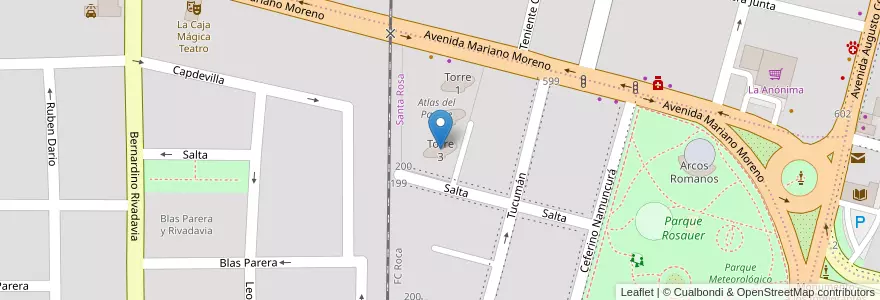 Mapa de ubicacion de Torre 3 en アルゼンチン, チリ, リオネグロ州, Cipolletti, Departamento General Roca.