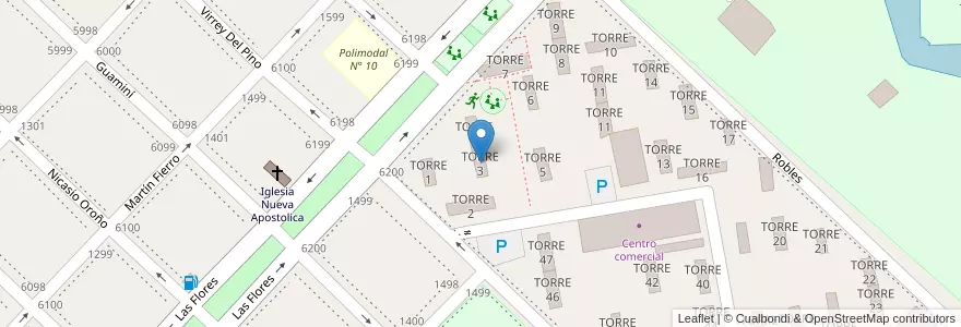 Mapa de ubicacion de TORRE 3 en Arjantin, Buenos Aires, Partido De Avellaneda, Wilde.