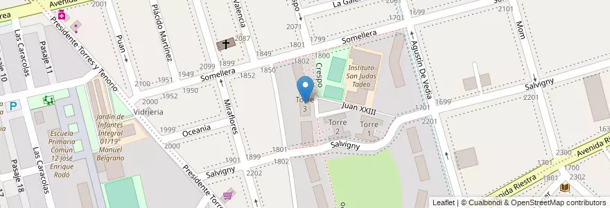 Mapa de ubicacion de Torre 3, Parque Chacabuco en Argentinien, Ciudad Autónoma De Buenos Aires, Comuna 7, Buenos Aires.