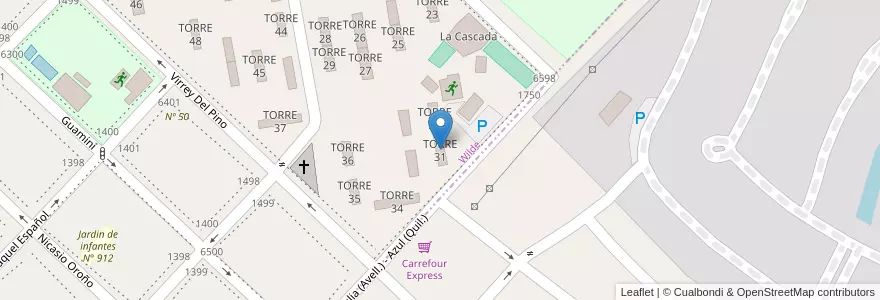 Mapa de ubicacion de TORRE 31 en Arjantin, Buenos Aires, Partido De Avellaneda, Wilde.