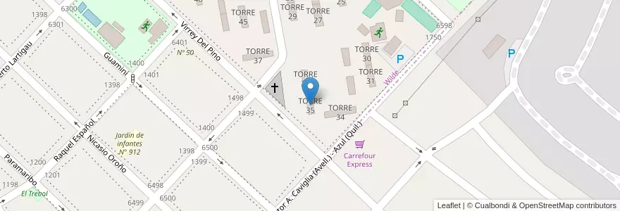 Mapa de ubicacion de TORRE 35 en Argentine, Province De Buenos Aires, Partido De Avellaneda, Wilde.