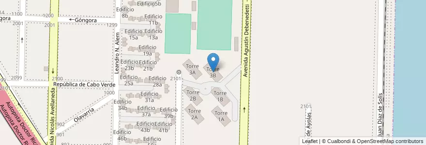 Mapa de ubicacion de Torre 3B en 阿根廷, 布宜诺斯艾利斯省, Partido De Avellaneda, Dock Sud.