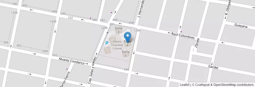 Mapa de ubicacion de Torre 4 en アルゼンチン, トゥクマン州, San Miguel De Tucumán, Departamento Capital, San Miguel De Tucumán.
