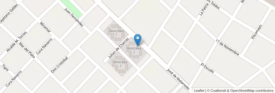 Mapa de ubicacion de TORRE 4 - MANZANA 2 en آرژانتین, استان بوئنوس آیرس, Partido De Hurlingham, Villa Tesei.