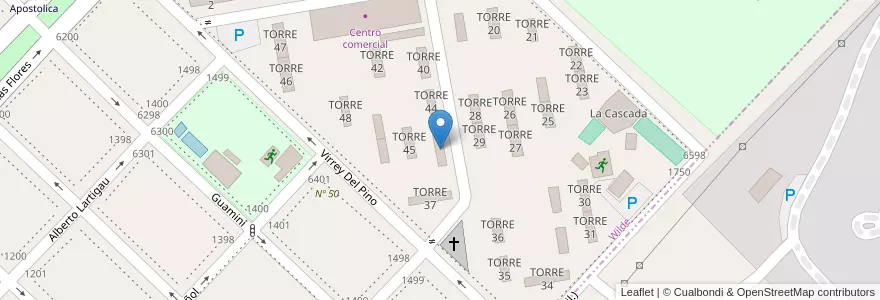Mapa de ubicacion de TORRE 43 en Arjantin, Buenos Aires, Partido De Avellaneda, Wilde.