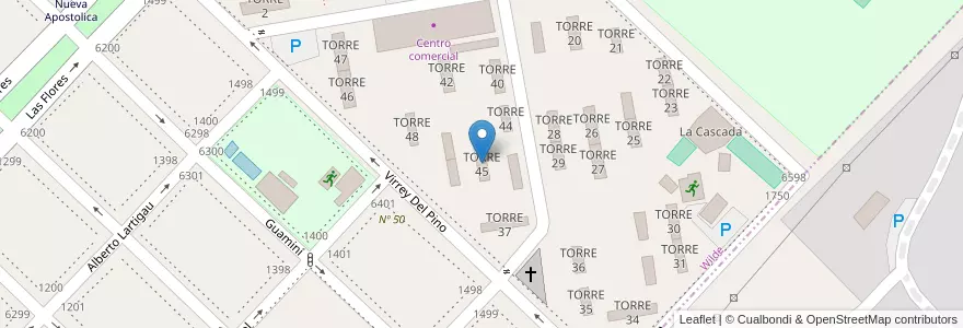 Mapa de ubicacion de TORRE 45 en Argentinien, Provinz Buenos Aires, Partido De Avellaneda, Wilde.