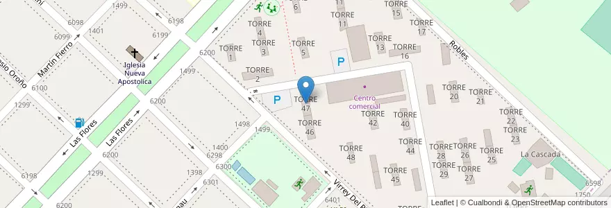 Mapa de ubicacion de TORRE 47 en Arjantin, Buenos Aires, Partido De Avellaneda, Wilde.
