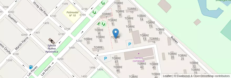 Mapa de ubicacion de TORRE 5 en Arjantin, Buenos Aires, Partido De Avellaneda, Wilde.