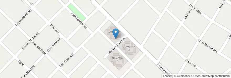 Mapa de ubicacion de TORRE 5 - MANZANA 1 en Arjantin, Buenos Aires, Partido De Hurlingham, Villa Tesei.