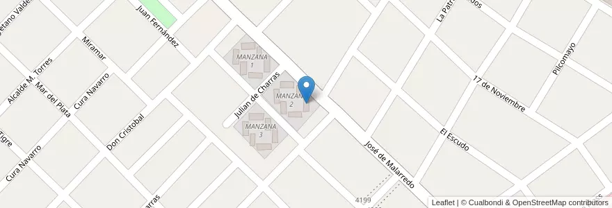 Mapa de ubicacion de TORRE 5 - MANZANA 2 en アルゼンチン, ブエノスアイレス州, Partido De Hurlingham, Villa Tesei.