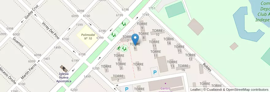 Mapa de ubicacion de TORRE 6 en Argentinië, Buenos Aires, Partido De Avellaneda, Wilde.