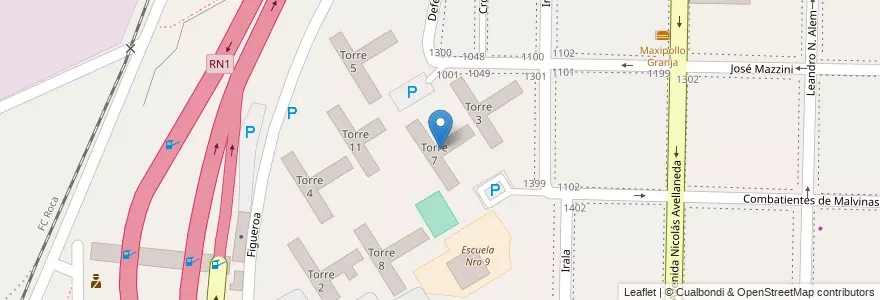 Mapa de ubicacion de Torre 7 en 阿根廷, 布宜诺斯艾利斯省, Partido De Avellaneda, Dock Sud.