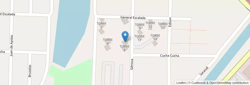 Mapa de ubicacion de TORRE 7 en 아르헨티나, 부에노스아이레스주, Partido De Avellaneda, Sarandí.