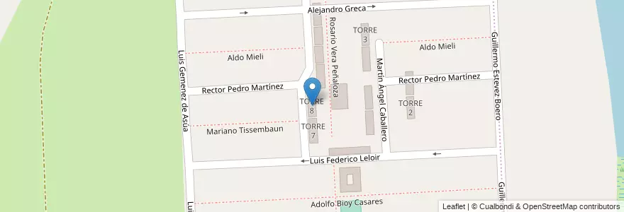 Mapa de ubicacion de TORRE 8 en آرژانتین, سانتافه, Departamento La Capital, Santa Fe Capital.