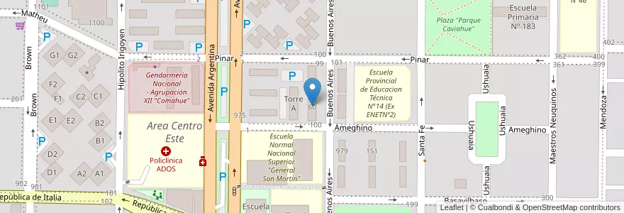 Mapa de ubicacion de Torre B en الأرجنتين, تشيلي, نيوكوين, Departamento Confluencia, Municipio De Neuquén, Neuquén.