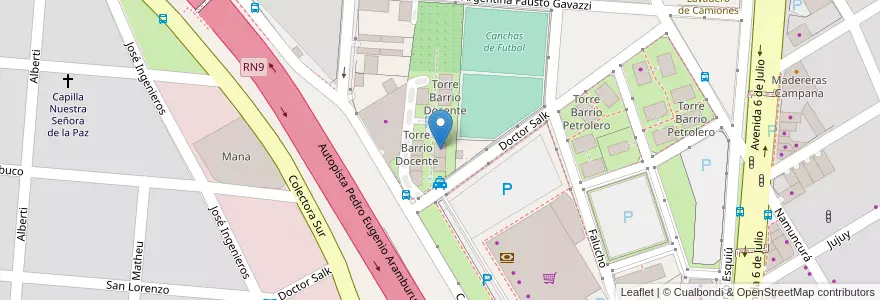 Mapa de ubicacion de Torre Barrio Docente en Argentinien, Provinz Buenos Aires, Partido De Campana.