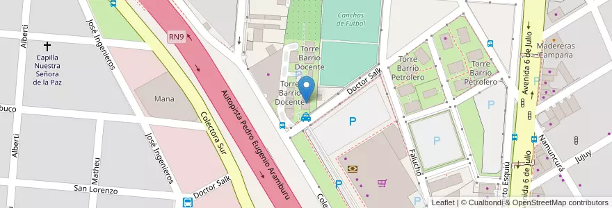 Mapa de ubicacion de Torre Barrio Docente en الأرجنتين, بوينس آيرس, Partido De Campana.