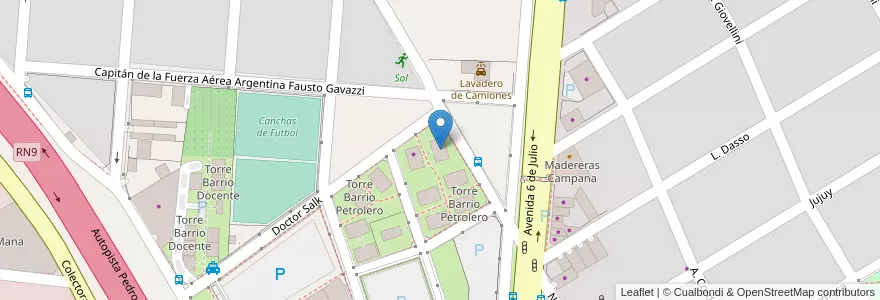Mapa de ubicacion de Torre Barrio Petrolero en الأرجنتين, بوينس آيرس, Partido De Campana.