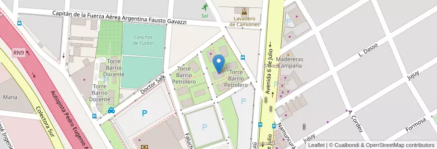 Mapa de ubicacion de Torre Barrio Petrolero en الأرجنتين, بوينس آيرس, Partido De Campana.