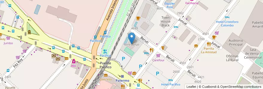Mapa de ubicacion de Torre Beruti, Palermo en Argentinië, Ciudad Autónoma De Buenos Aires, Buenos Aires, Comuna 14.