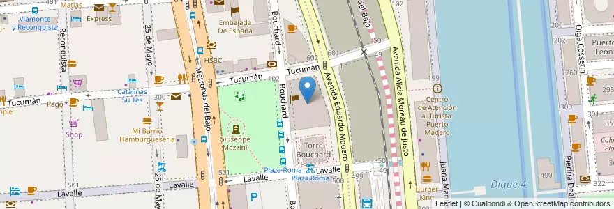 Mapa de ubicacion de Torre Bouchard Plaza, Puerto Madero en الأرجنتين, Ciudad Autónoma De Buenos Aires, Comuna 1, Buenos Aires.