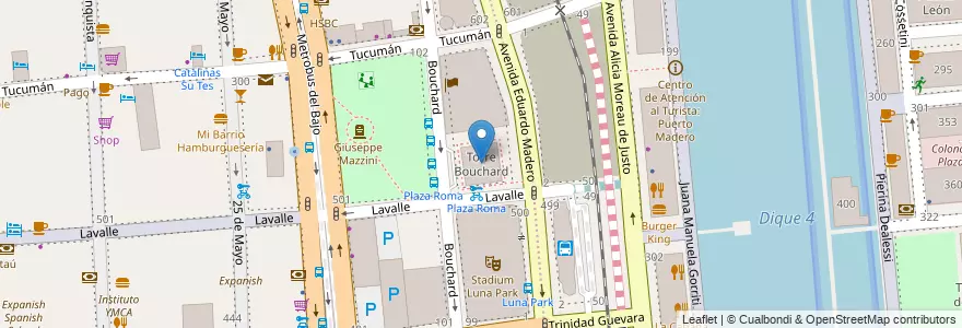 Mapa de ubicacion de Torre Bouchard, San Nicolas en آرژانتین, Ciudad Autónoma De Buenos Aires, Comuna 1, Buenos Aires.