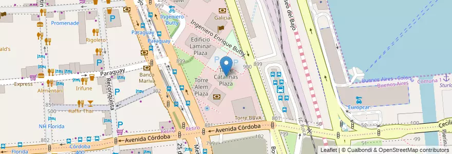 Mapa de ubicacion de Torre Catalinas Plaza, Retiro en Argentine, Ciudad Autónoma De Buenos Aires, Comuna 1, Buenos Aires.